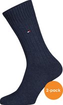 Tommy Hilfiger True America Socks (2-pack) - herensokken katoen - jeans blauw - Maat: 43-46