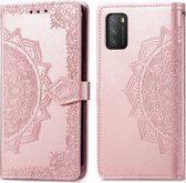 iMoshion Hoesje Geschikt voor Xiaomi Poco M3 Hoesje Met Pasjeshouder - iMoshion Mandala Bookcase - Rosé Goud