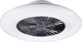 LED Plafondlamp met Ventilator - Plafondventilator - Nitron Vison - 40W - Rond - Mat Chroom - Kunststof