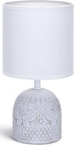 LED Tafellamp - Tafelverlichting - Igan Cruni - E14 Fitting - Rond - Mat Wit - Keramiek