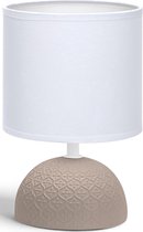 LED Tafellamp - Tafelverlichting - Igan Conton 1 - E14 Fitting - Rond - Mat Bruin - Keramiek