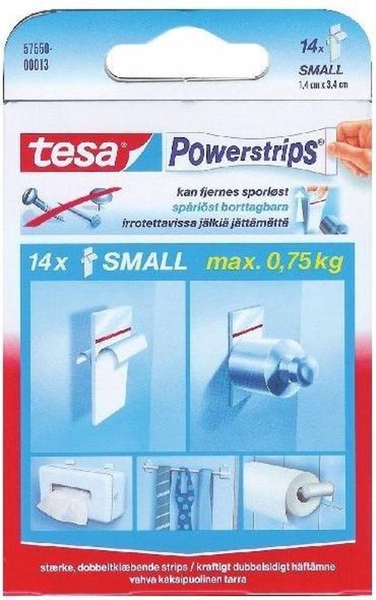 Tesa Powerstrips Dubbelzijdige Kleefstrips Small - 14 Stuks | bol.com