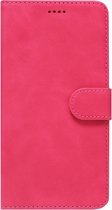 LC.IMEEKE Kunstleren Book Case Portemonnee Pasjes Hoesje Geschikt voor Samsung Galaxy A01 - Roze