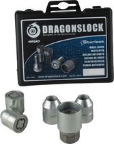 Dragonslock Slotmoerset - Nissan Qashqai tot 2014 - Verzinkt - Wielslot / Velgslot - Zilver / Grijs