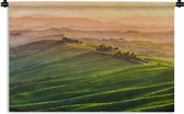 Wandkleed Toscaanse landschappen - De zonsondergang heerst over de landschappen van Toscane Wandkleed katoen 120x80 cm - Wandtapijt met foto