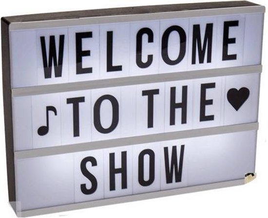 Cinema LightBox A4 LED - Letterbord met Licht - Inclusief 84 Letters - Zwart