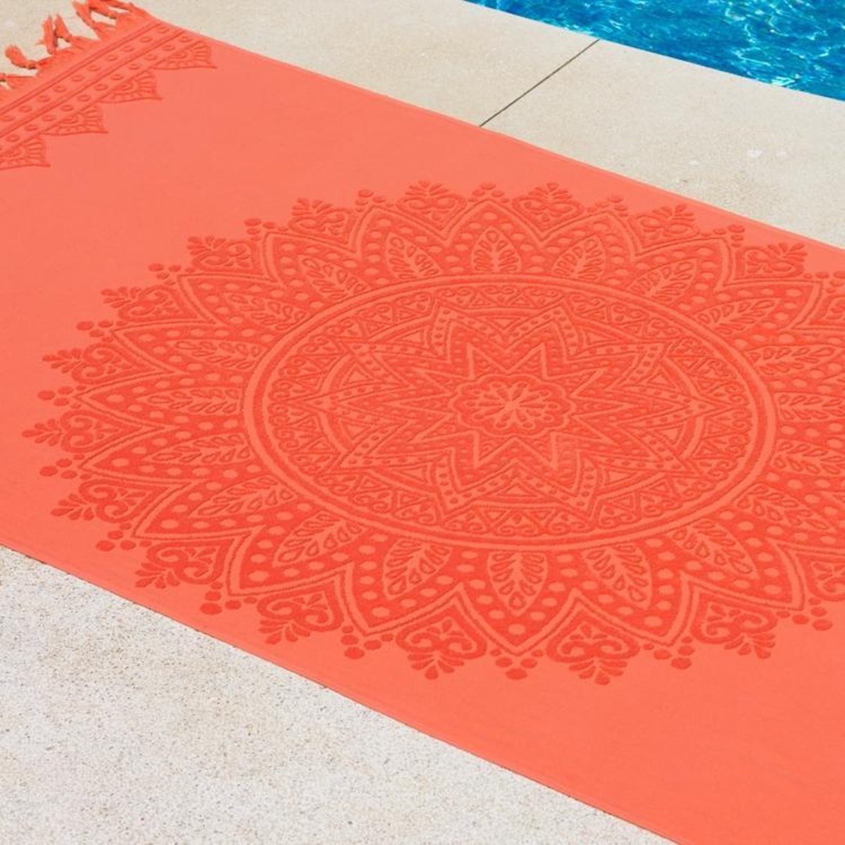 Fashion4wellness Hamam Strandlaken Zennn Coral / FOUTA - STRANDLAKEN - SAUNADOEK - 180 X 100 CM KATOEN