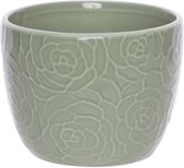 Cosy en Trendy Bloempot Rose Groen D15,5xh12,6cm Rond Conisch - Dolomiet (set van 4) En Yourkitchen E-kookboek - Heerlijke Smulrecepten