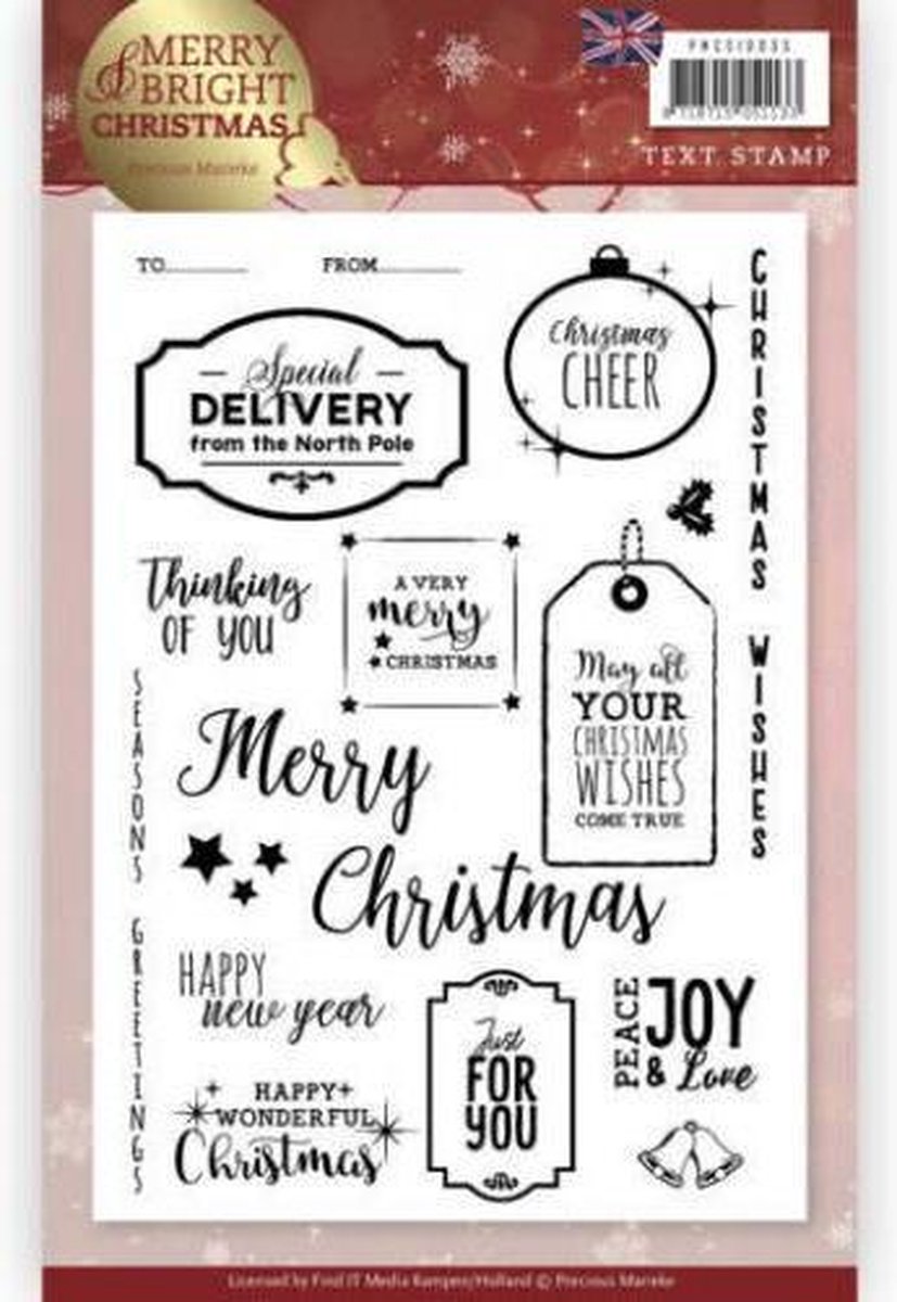 Clear Stamp - Precious Marieke - Merry and Bright Christmas - ENG