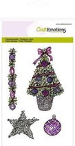 CraftEmotions stempel A6 - Kerstboom. ster Purple Holiday