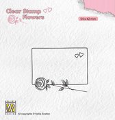 Nellie's Choice Clear stamps Flowers frame met roos FLO024 54x42mm