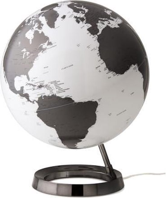 Globe Bright Houtskool grijs 30cm diameter kunststof voet met verlichting
