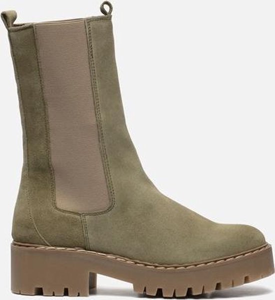 Cellini Hoge chelsea boots groen - Maat 36 | bol.com