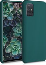 kwmobile telefoonhoesje voor Samsung Galaxy A71 - Hoesje met siliconen coating - Smartphone case in turqoise-groen