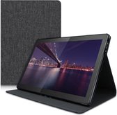 kwmobile hoes voor Lenovo Tab M10 - Dunne tablethoes in donkergrijs - Met standaard - Stof design