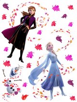 Disney muursticker Frozen Anna & Elsa blauw, paars en bruin - 600169 - 65 x 85 cm