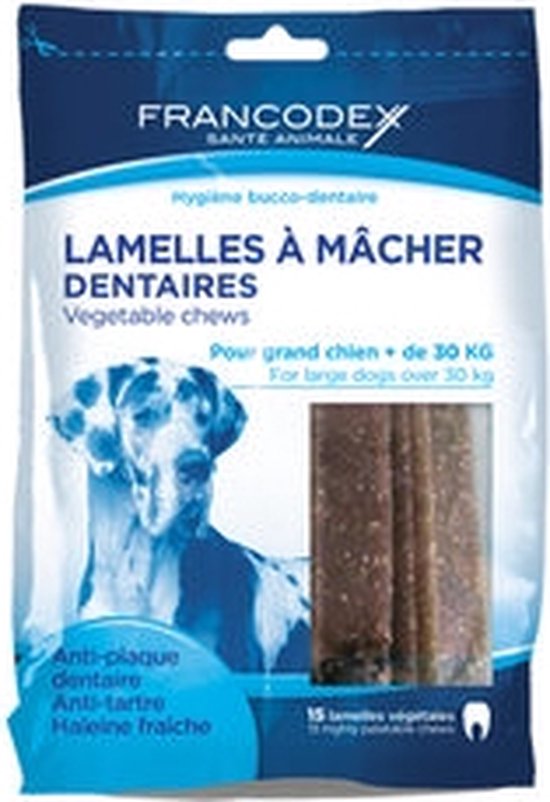 Foto: Francodex dental large tandsteenverwijderingsstrips voor honden 15 st 