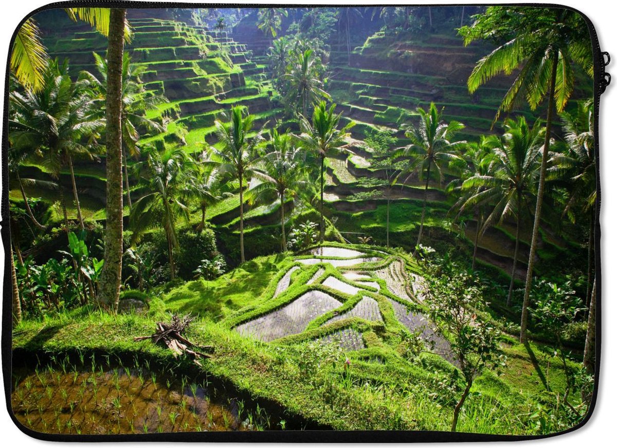 Laptophoes 14 inch - Spectaculaire rijstvelden ten noorden van Ubud - Laptop sleeve - SleevesAndCases