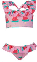 Snapper Rock UV werende Sport Bikini Kinderen Watermeloen - Roze - Maat 140-146