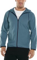 Coolibar - UV-werende zomerjas met capuchon voor heren - Hullen - Blauw - maat L