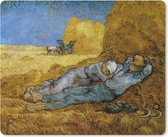 Muismat Vincent van Gogh 2 - De Siesta - Schilderij van Vincent van Gogh muismat rubber - 23x19 cm - Muismat met foto