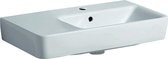 Geberit Renova Compact wastafel 65 cm 1 kraangat met overloop, kraanvlak links, KeraTect, wit