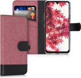 kwmobile telefoonhoesje voor LG G8X ThinQ - Hoesje met pasjeshouder in oudroze / zwart - Case met portemonnee