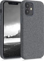 kwmobile hoesje voor Apple iPhone 12 mini - Stoffen backcover voor smartphone in grijs