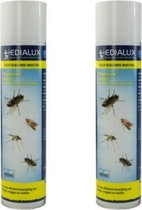Spuitbus vliegende insecten spray - 2x spuitbus a 400ml - zeer effectief tegen tegen muggen, vliegen, motten, fruitvliegjes