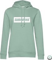 Subprime - Dames Hoodies Hoodie Block Mint - Groen - Maat XL