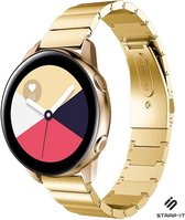 Stalen Smartwatch bandje - Geschikt voor  Samsung Galaxy Watch Active / Active2 luxe metalen bandje - goud - Strap-it Horlogeband / Polsband / Armband