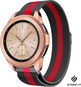 Milanees Smartwatch bandje - Geschikt voor Strap-it Samsung Galaxy Watch 42mm Milanees bandje - zwart/rood - Strap-it Horlogeband / Polsband / Armband