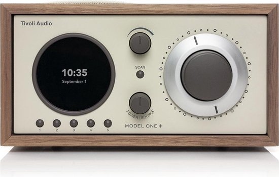Tivoli Audio - Model One+ - DAB+ Wekkerradio met Bluetooth - Walnoot/Beige