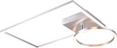 LED Plafondlamp - Plafondverlichting - Trion Viyona - 24W - Warm Wit 3000K - Vierkant - Mat Grijs - Aluminium - BSE