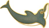 Behave® Sjaal clip sjaalspeld dolfijn groen wit emaille 4 cm