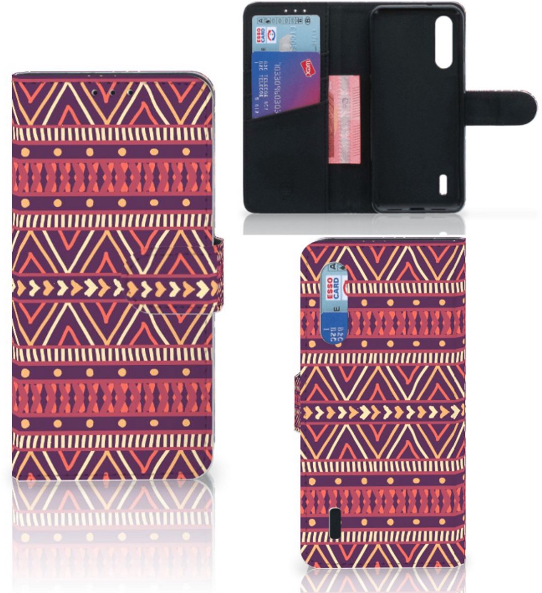 Boekhoesje voor Xiaomi Mi 9 Lite Telefoon Hoesje Aztec Paars