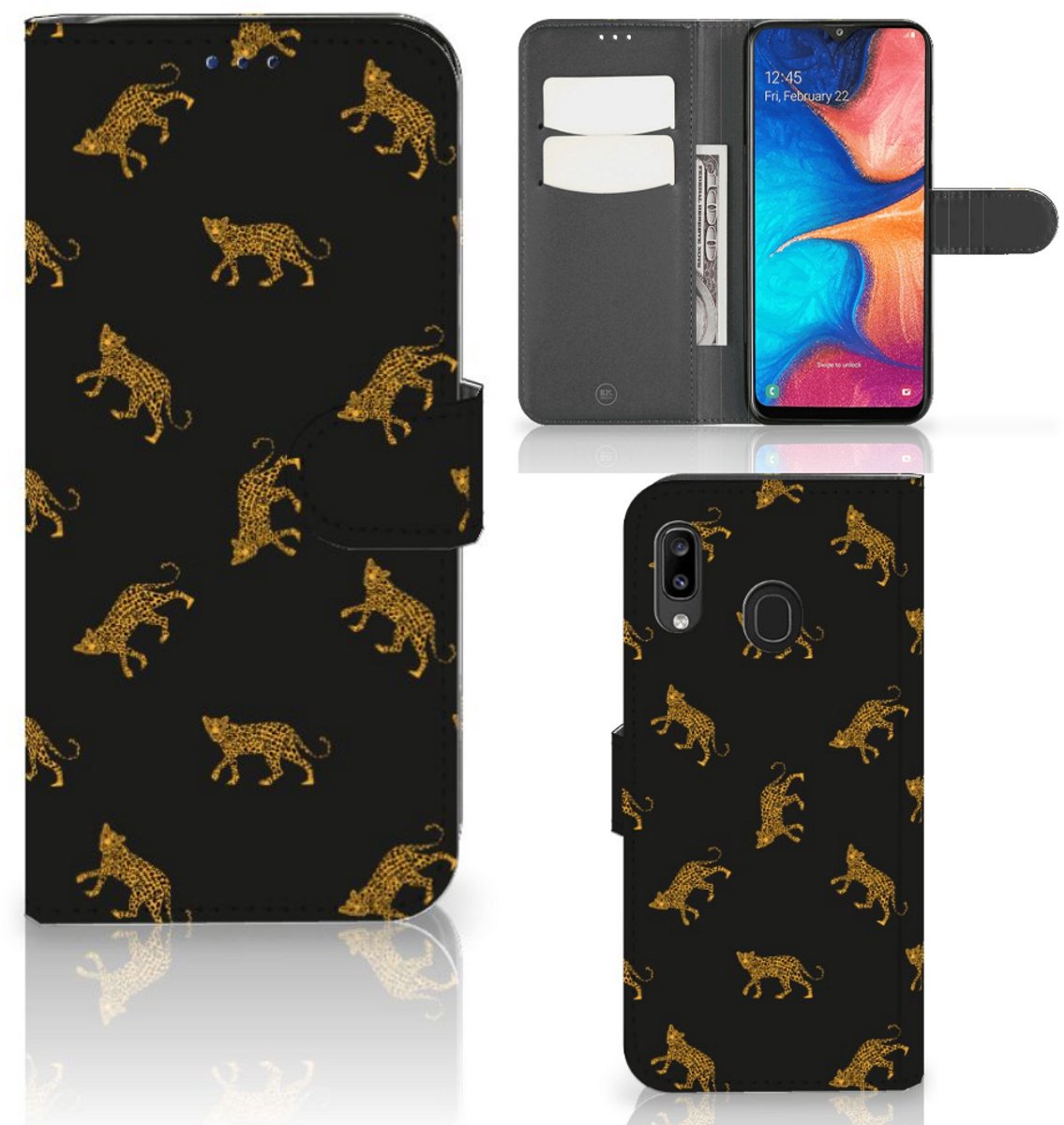 Telefoonhoesje met Pasjes voor Samsung Galaxy A30 Leopards