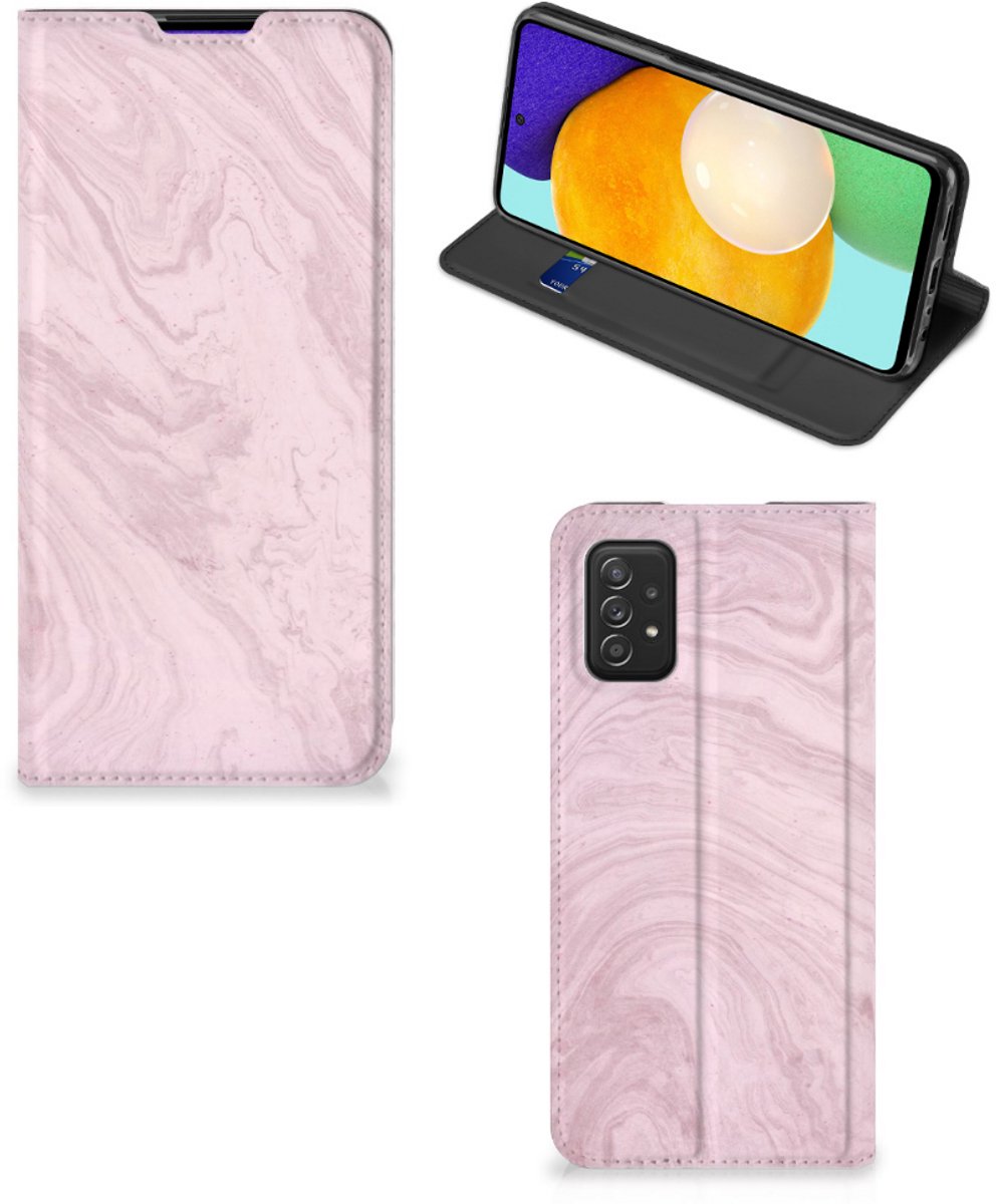 Samsung Galaxy A03s Standcase Marble Pink - Origineel Cadeau Vriendin