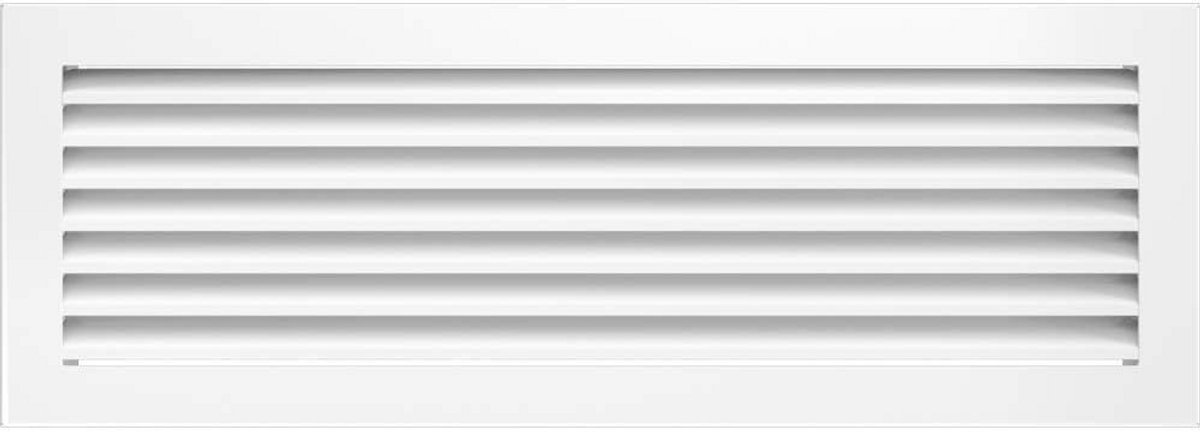 Ventilatierooster 17 x 49 cm | Wit | Heteluchtrooster met stalen lamellen | Uitlaatrooster voor schoorsteenventilatie | Geschikt voor elk type interieur