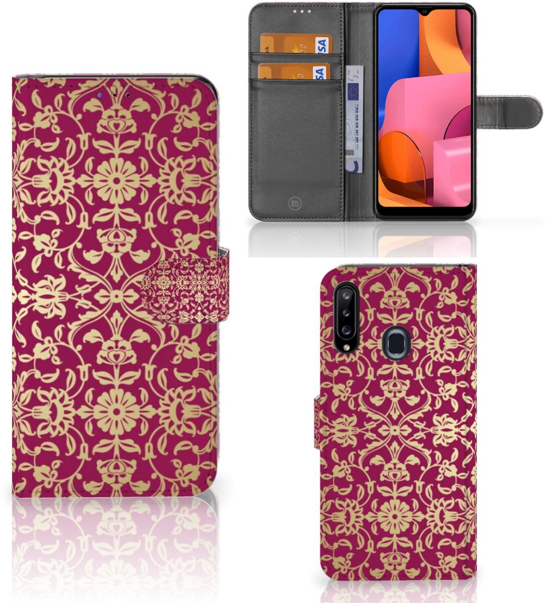 Wallet Case Samsung Galaxy A20s Barok Pink
