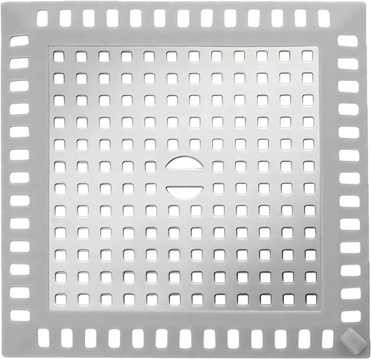 Vierkante roestvrijstalen afvoerzeef voor douche en wastafel - 12,5 x 12,5 cm