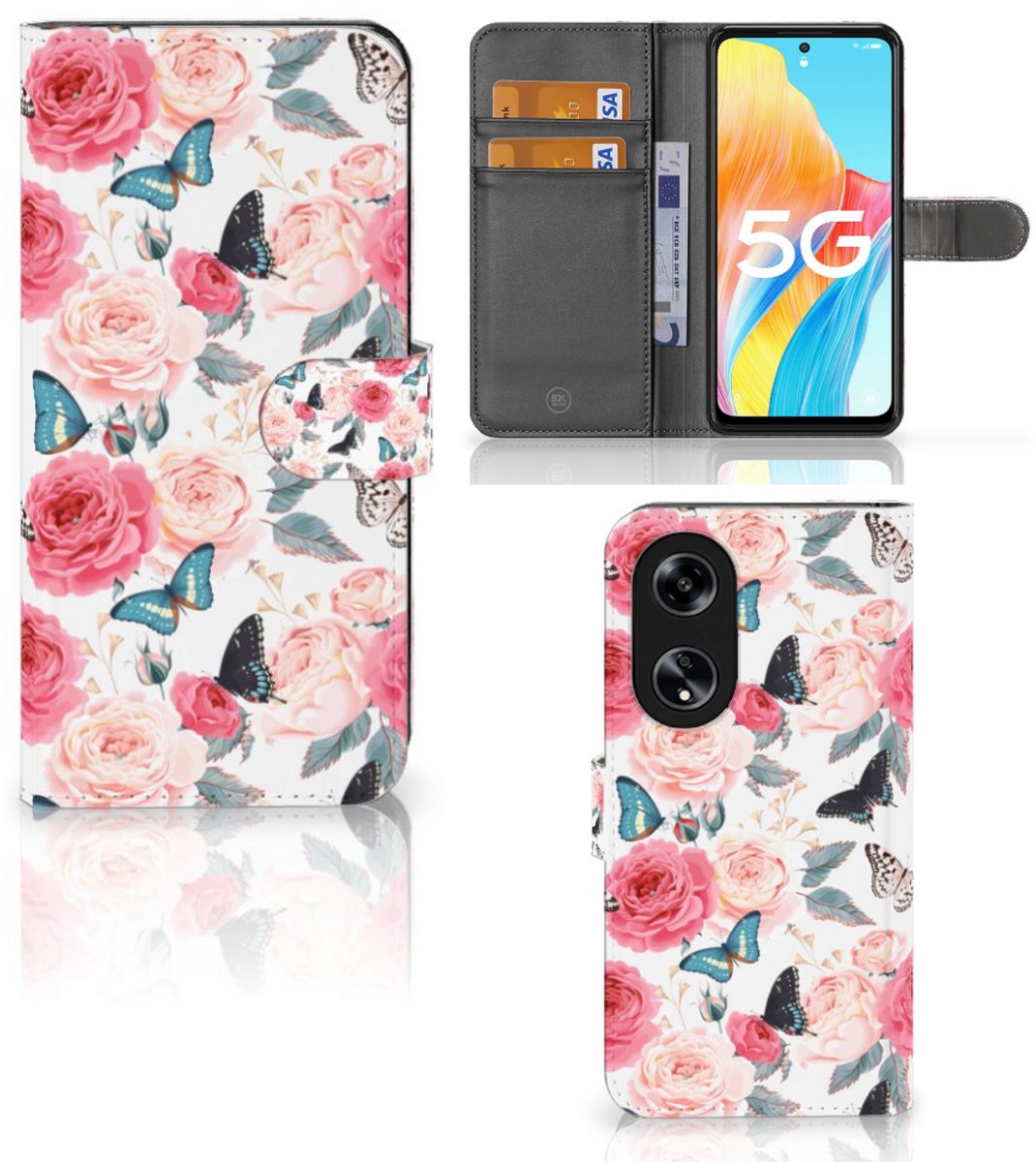 OPPO Reno8 T 5G Hoesje Butterfly Roses