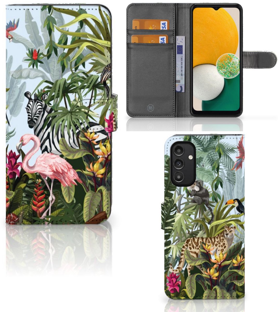 Telefoonhoesje met Pasjes voor Samsung Galaxy A14 4G Jungle