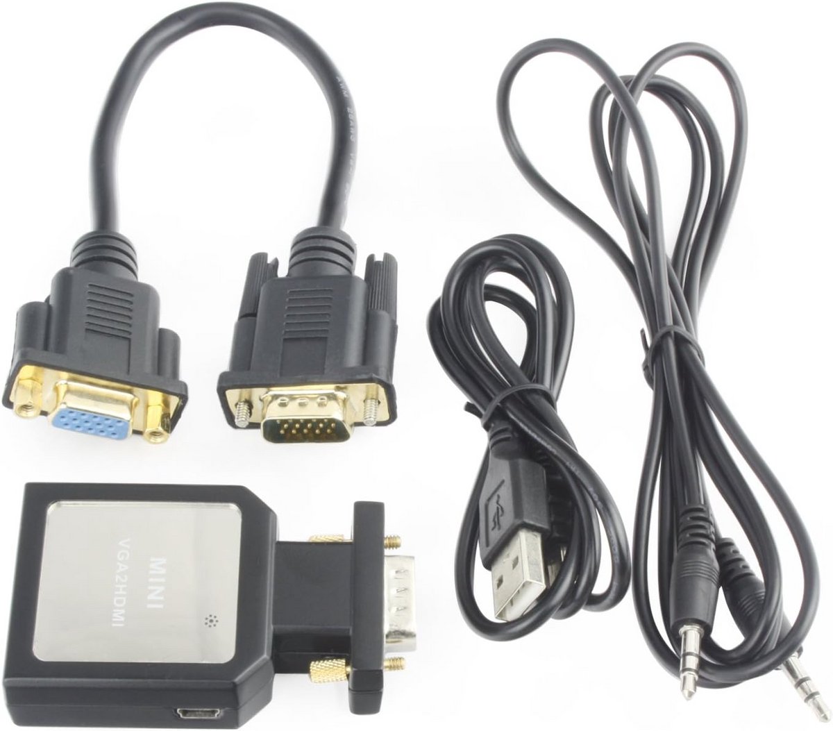 VGA naar HDMI-adapter, analoog naar digitale converter, 1080p video audio converter