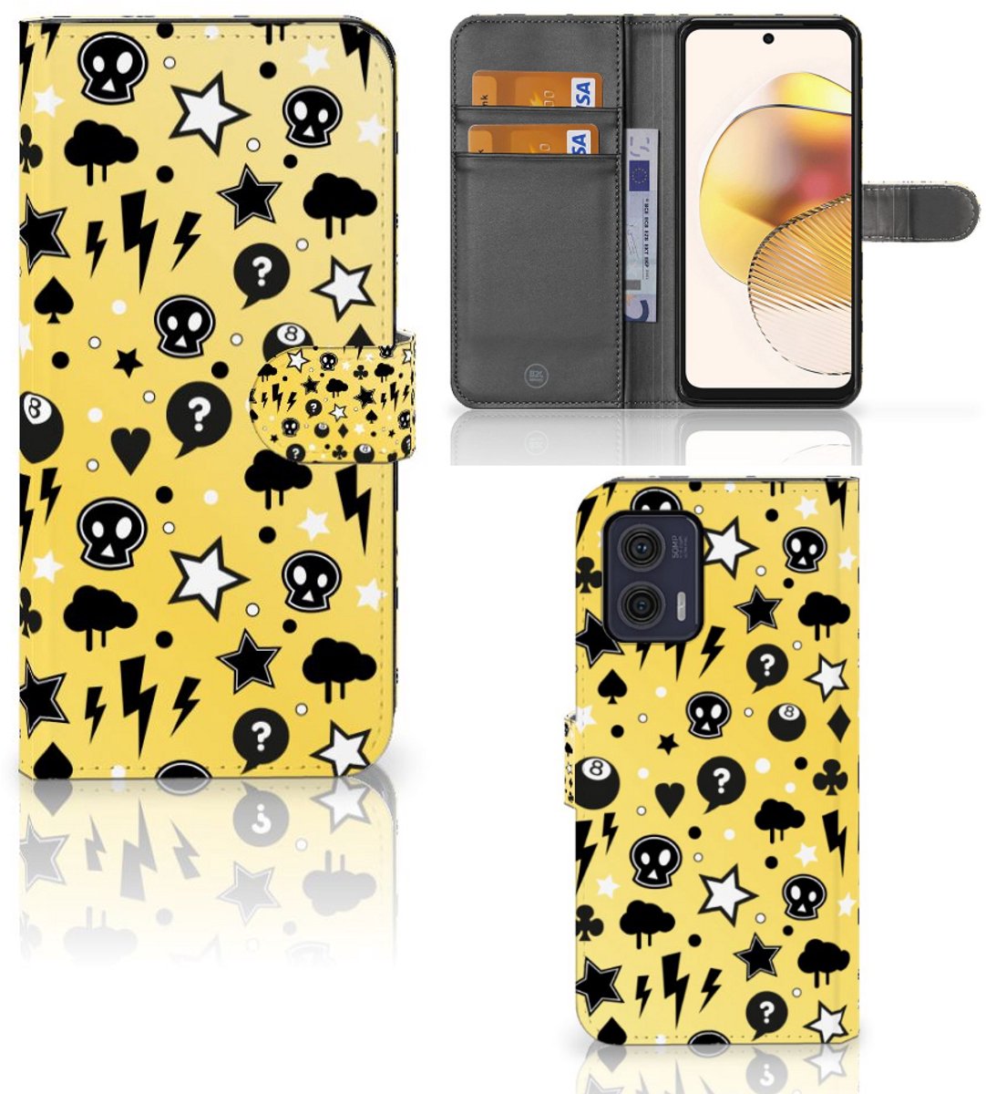 Telefoonhoesje met Naam Motorola Moto G73 Punk Geel