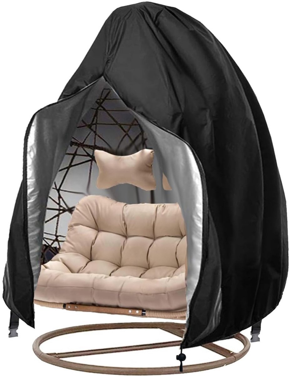GelldG Beschermhoes - Hoes voor hangstoel voor buiten - Beschermende hoes voor hangstoel - 200 x 230 cm - 210D Oxford-stof - Zwart