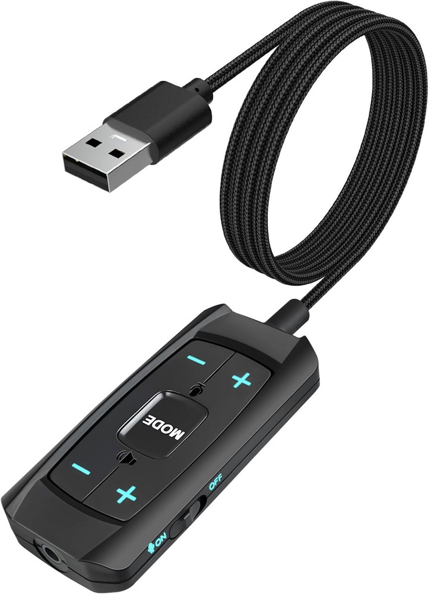 7.1 Virtual USB Sound Card with 3.5mm Jack for PC, PS4, PS5, Mac and Headphones