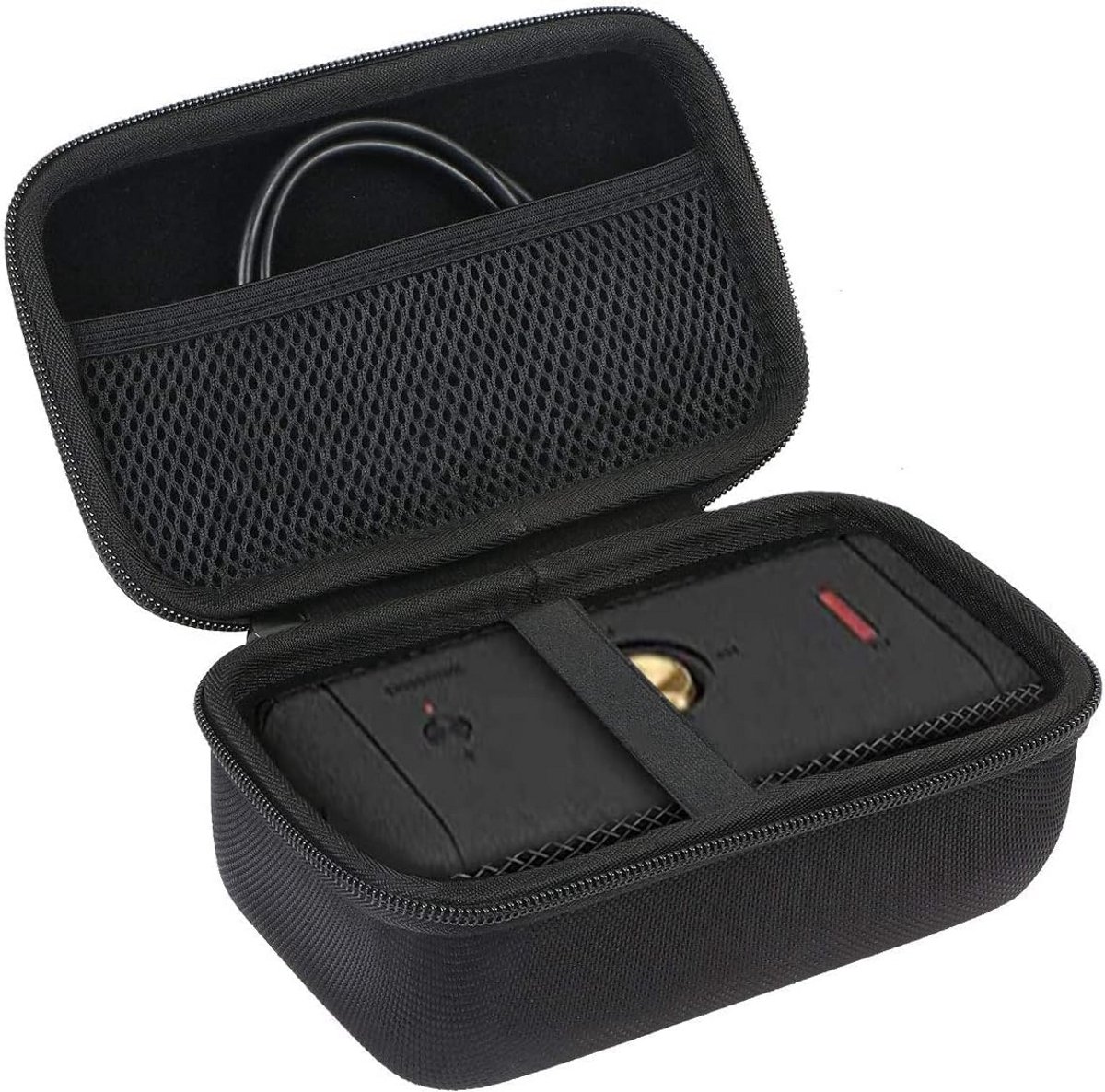 Draagbare Bluetooth-luidspreker met harde schaal en transporttas - zwart