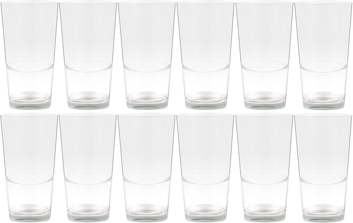 Set van 12 stapelbare latte macchiato glazen 39 cl