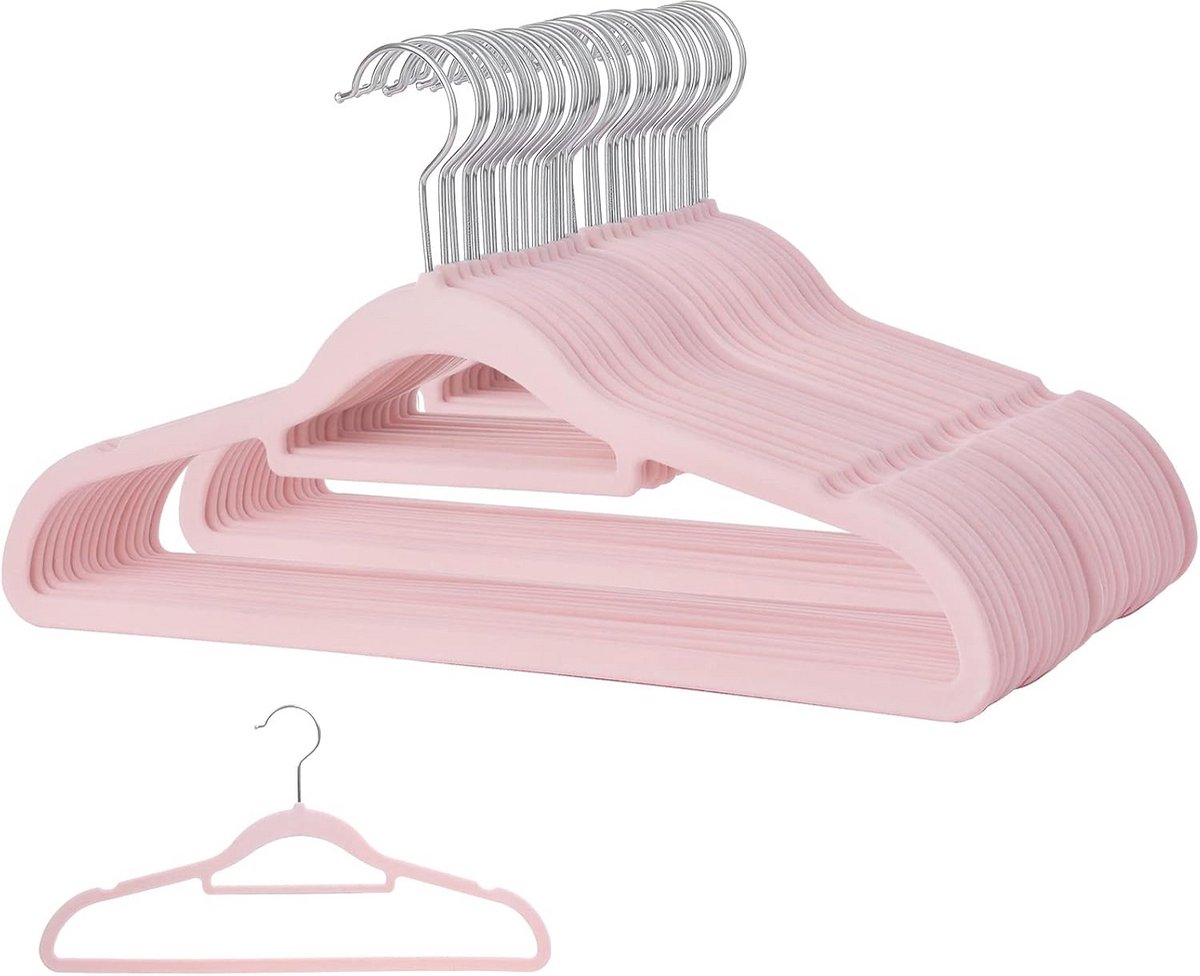 Luxe Fluwelen Antislip Hangers - Ruimtebesparende Jas Kleerhangers met Tie Bar